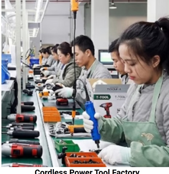 Cordless power tool factory assembly line